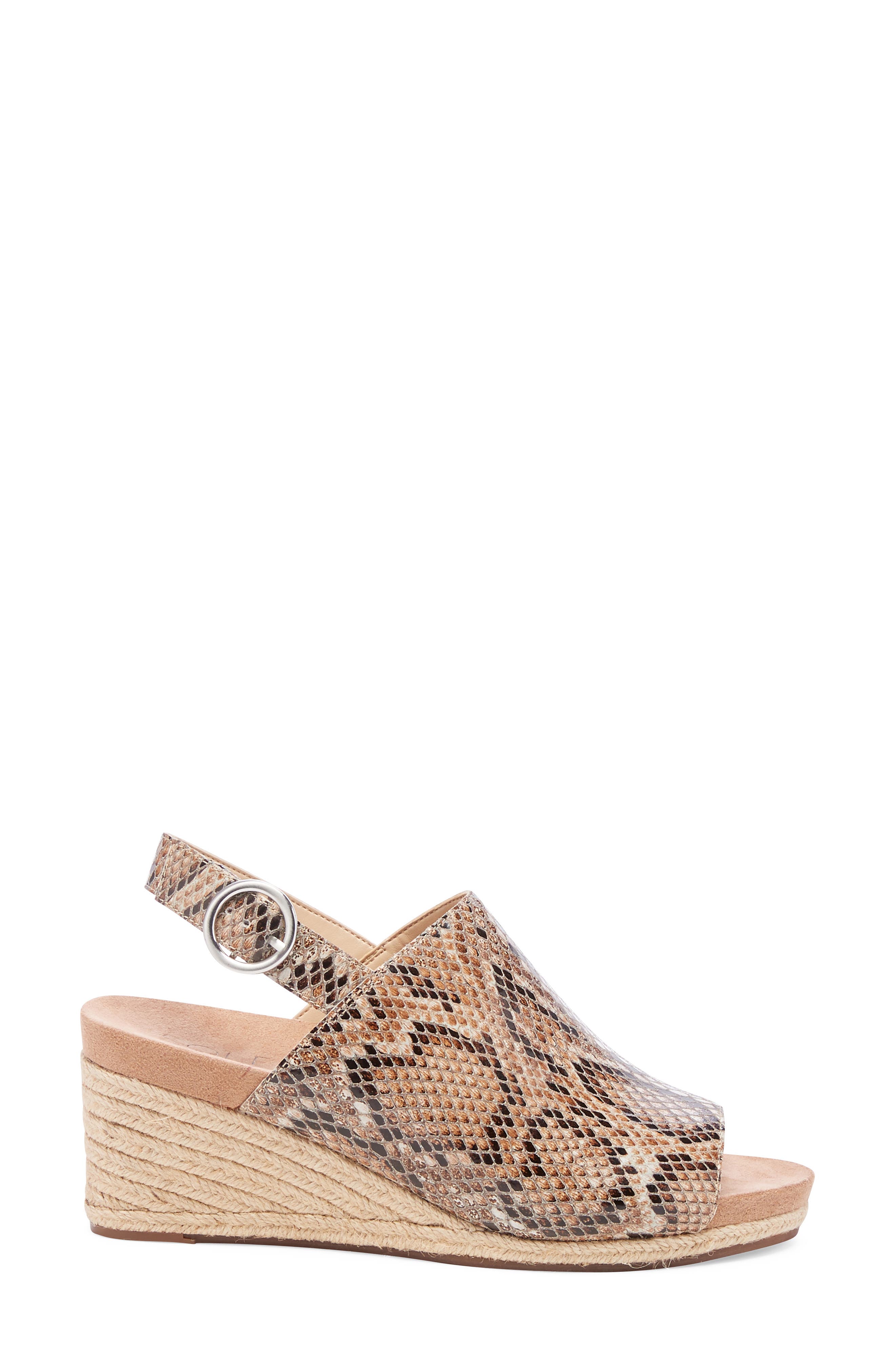 Kellyn Wedge Sandal, Alternate, color, BROWN LEATHER