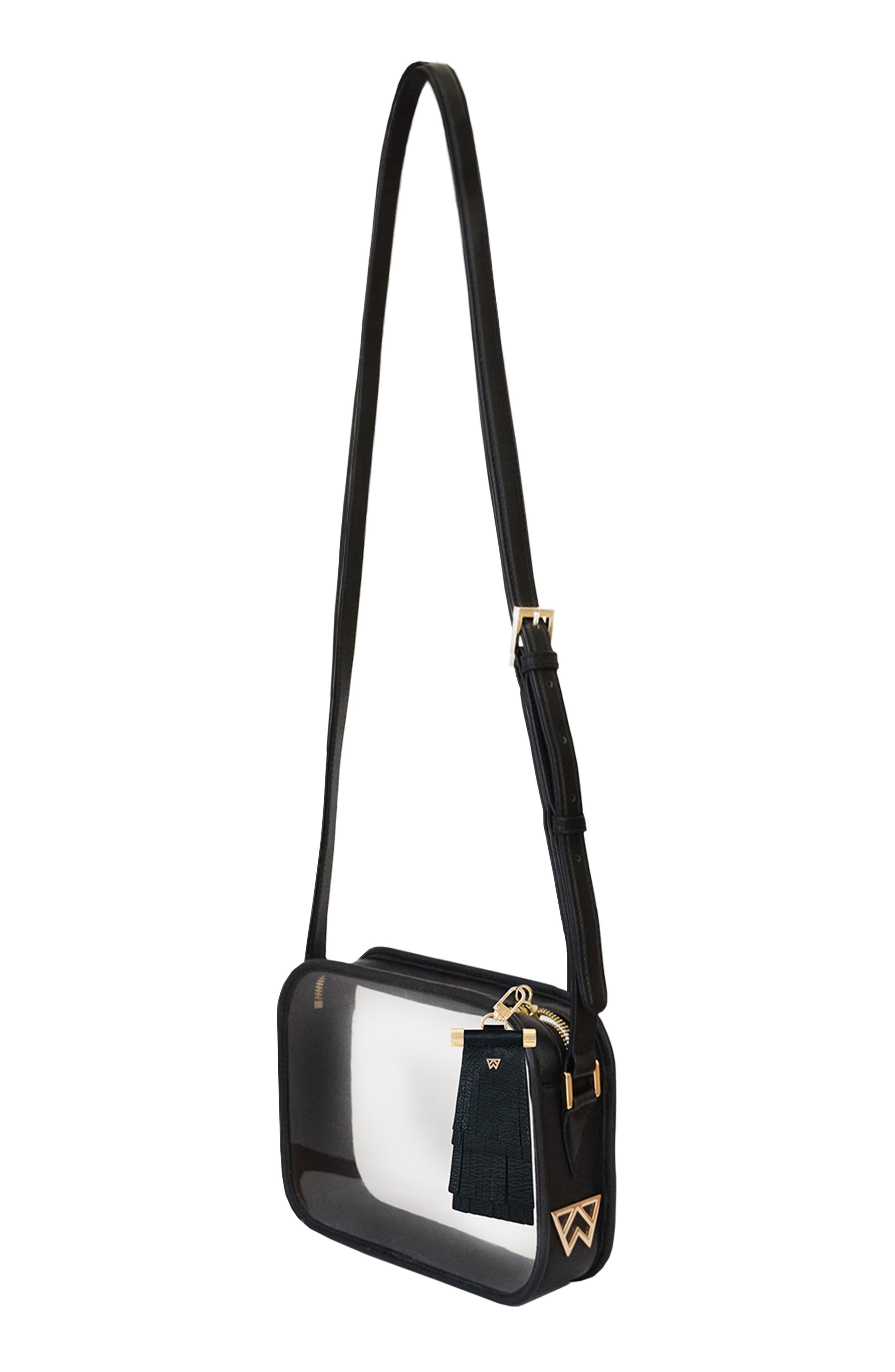 Clear Mingle Mingle Mama Crossbody Bag, Alternate, color, BLACK WITH BLACK TASSEL