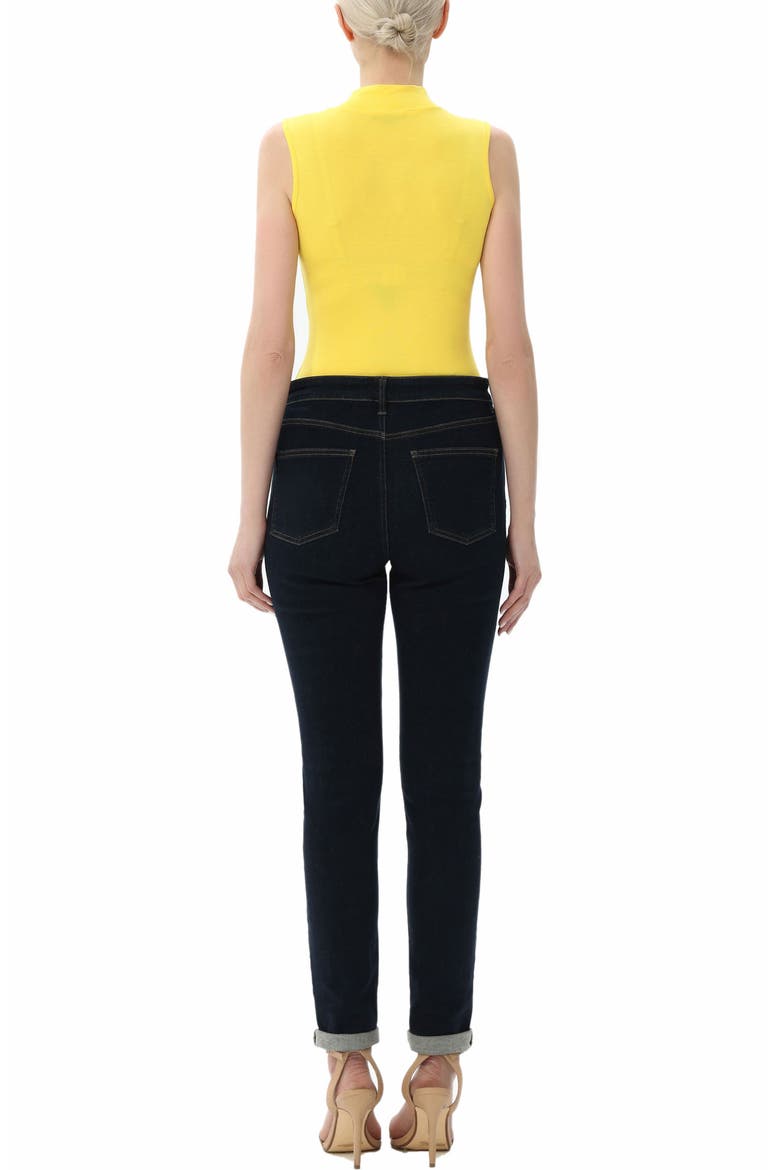 Turtleneck Sleeveless Bodysuit, Alternate, color, Yellow