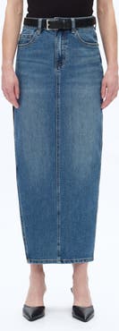 Bayeas Side Slit Denim Maxi Skirt