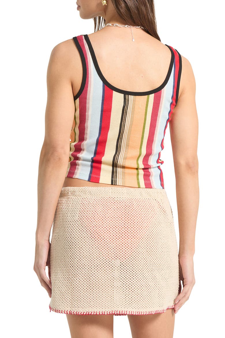 Ringer Organic Cotton Tank, Alternate, color, PEACH COBBLER MULTI STRIPE
