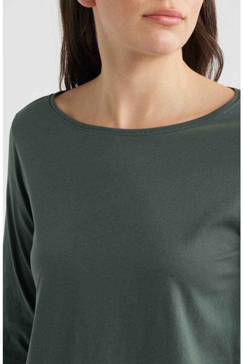 Bateau Neck Jersey Top, Alternate, color, EVERGLADE