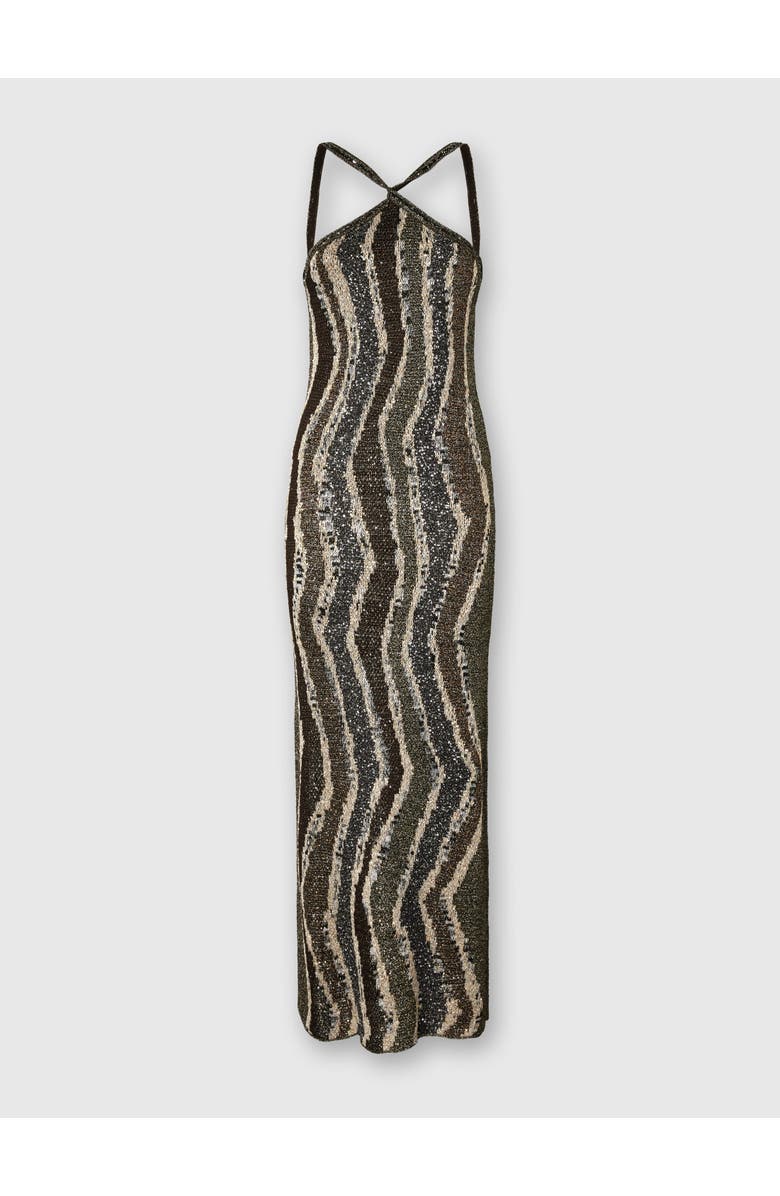 Missoni Long Dress With Wave Pattern, Main, color, Brown