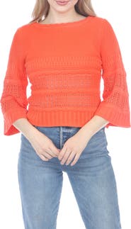 RAIN AND ROSE Cropped Bell Sleeve Sweater