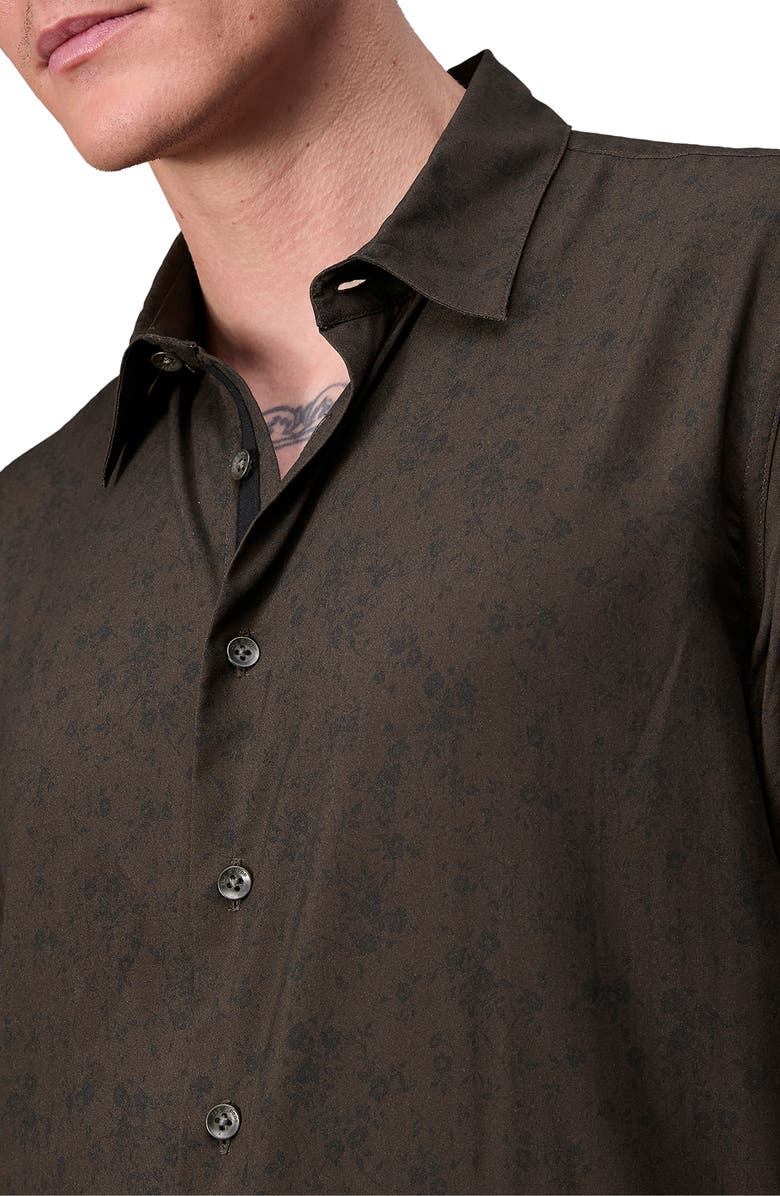 rag & bone Dalton Floral Short Sleeve Button-Up Shirt, Alternate, color, Brown Floral