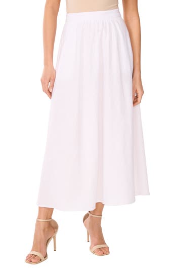 Vince Camuto Linen Blend Maxi Skirt In White