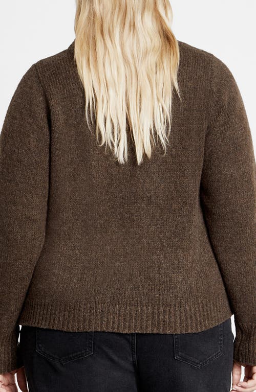 City Chic Salem Cutout Sweater In Brown