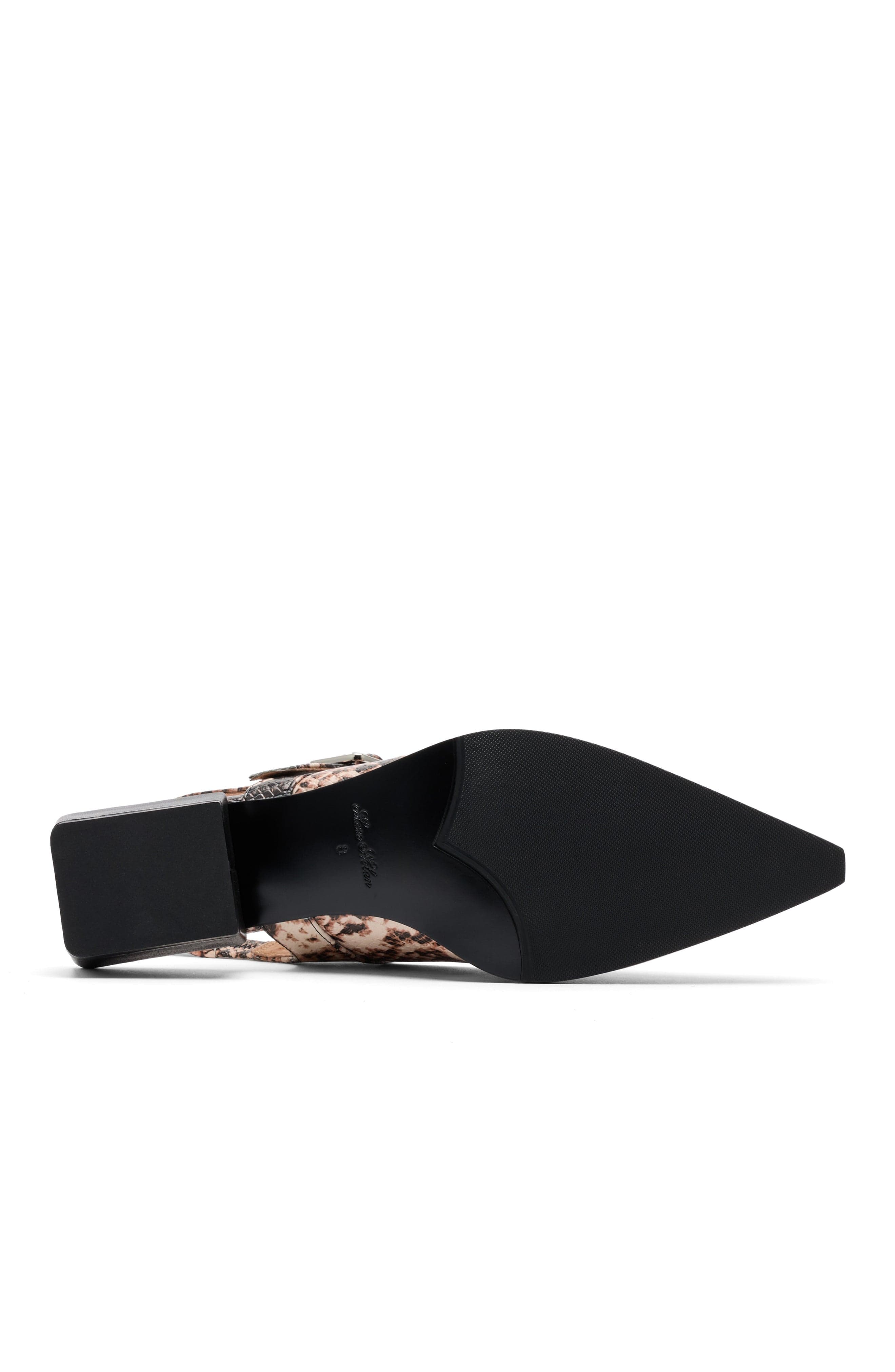 Chelsea Leather Slingback Block Heels, Alternate, color, Brown Snake