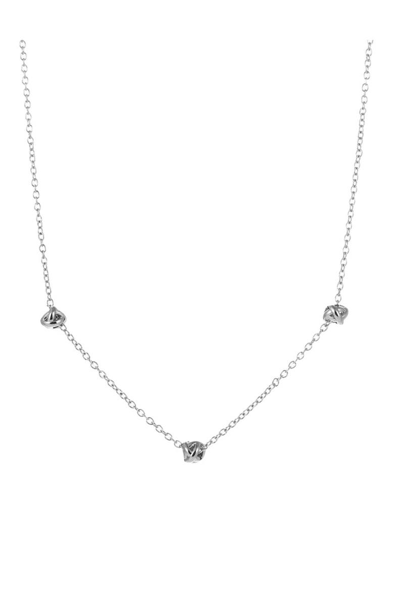 Hollywood Sensation Gold Love Knot Necklace, Main, color, Silver