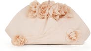 Jewel Badgley Mischka Violet Jacquard Satin Floral Applique Pouch Clutch