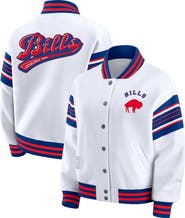 WEAR by Erin Andrews Women's WEAR by Erin Andrews White Buffalo Bills Plus Size Full-Snap Fleece Sweatshirt Jacket