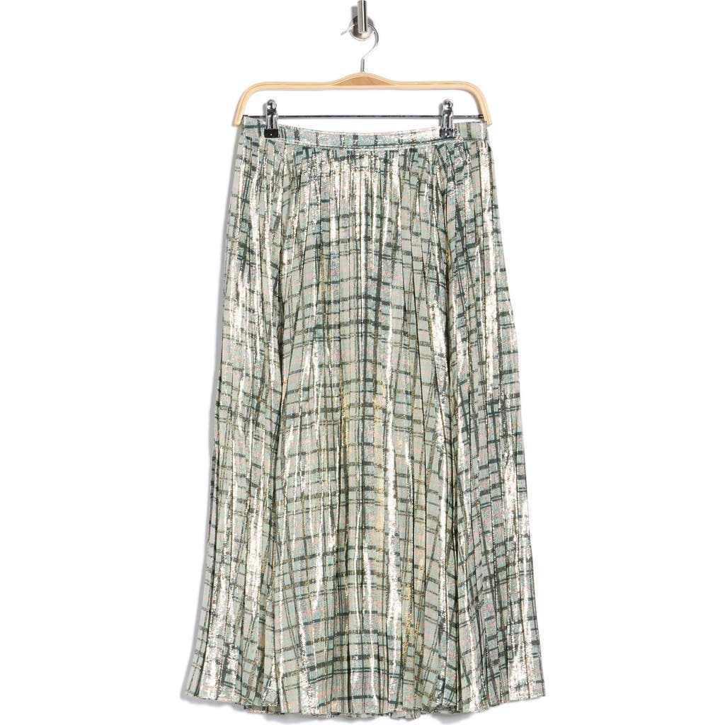 Vineyard Vines Metallic Pleated Midi Skirt In Metallic