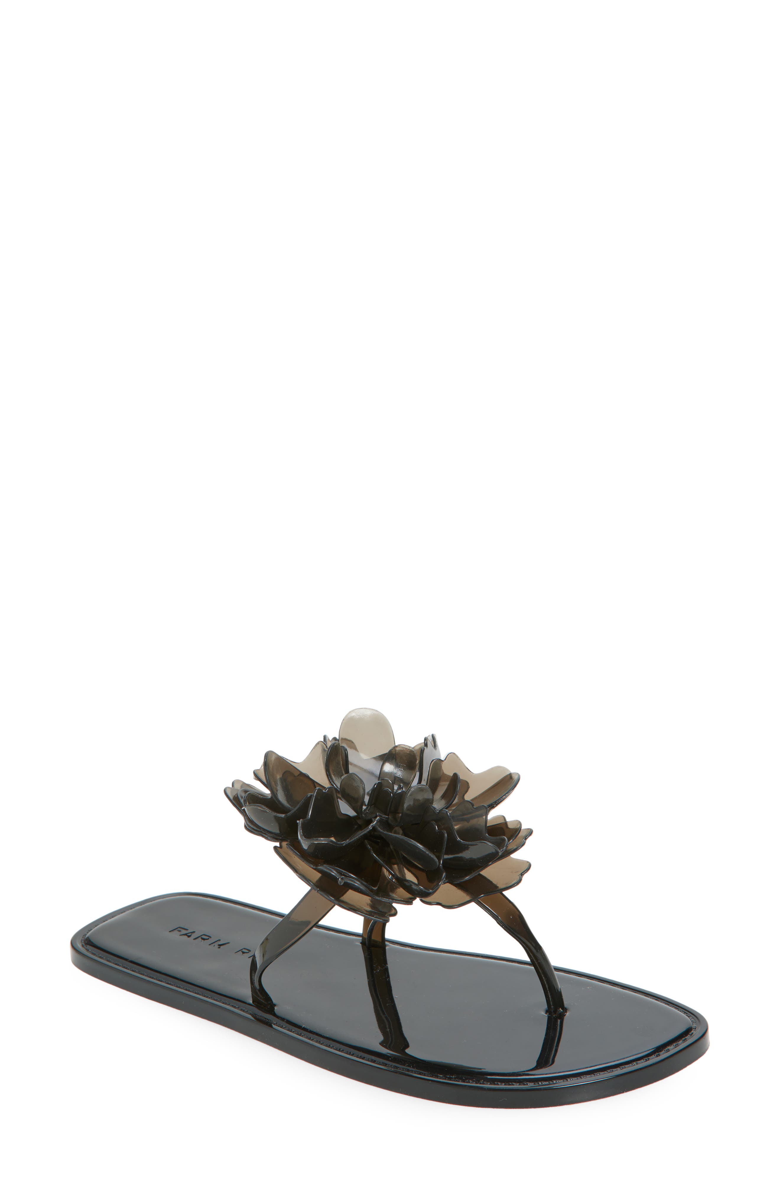 FARM Rio Flower Jelly Flip Flop, Main, color, Black