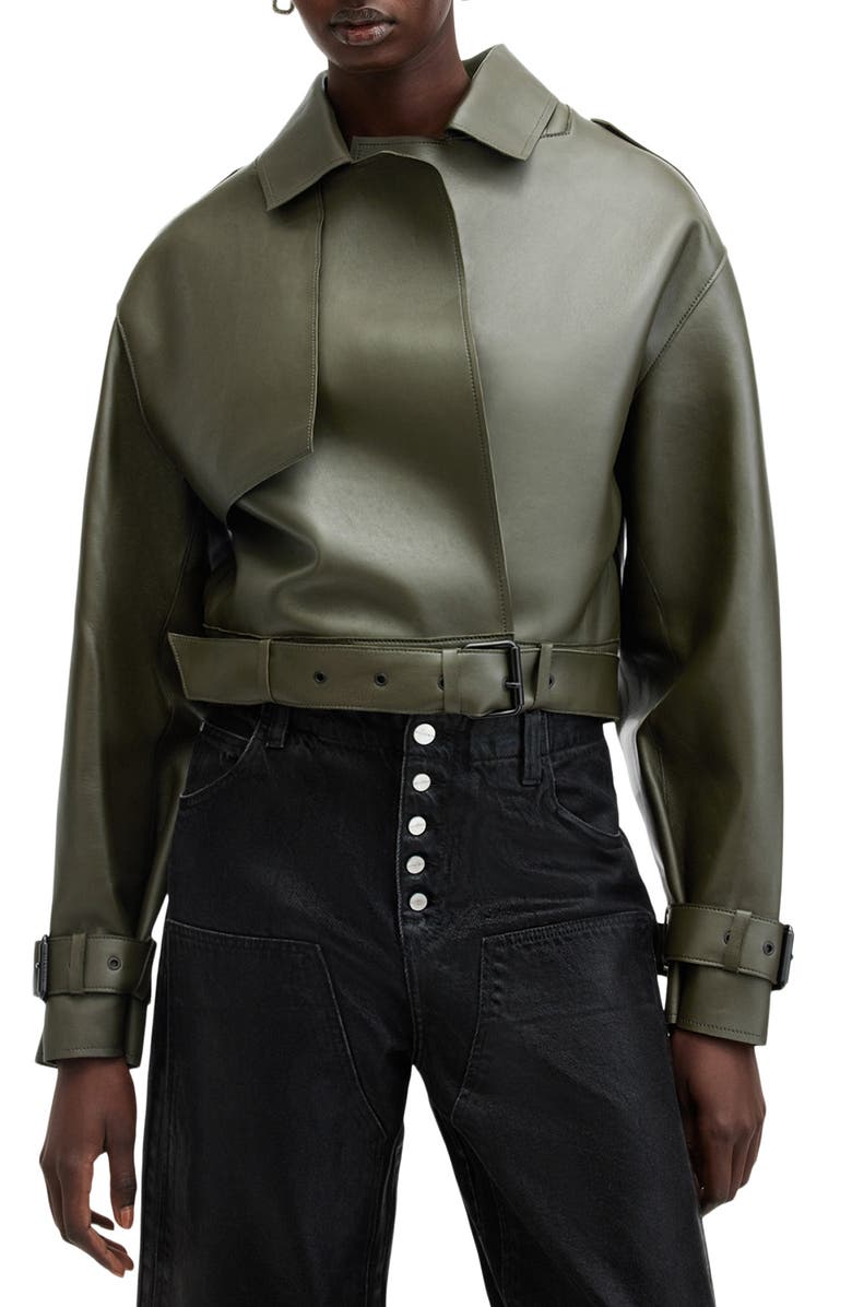 AllSaints Ophelia Bonded Leather Jacket, Main, color, 