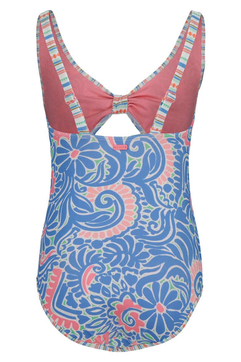 Kids' Cascais Cutout One-Piece Swimsuit, Alternate, color, SILVER LAKE BLUE
