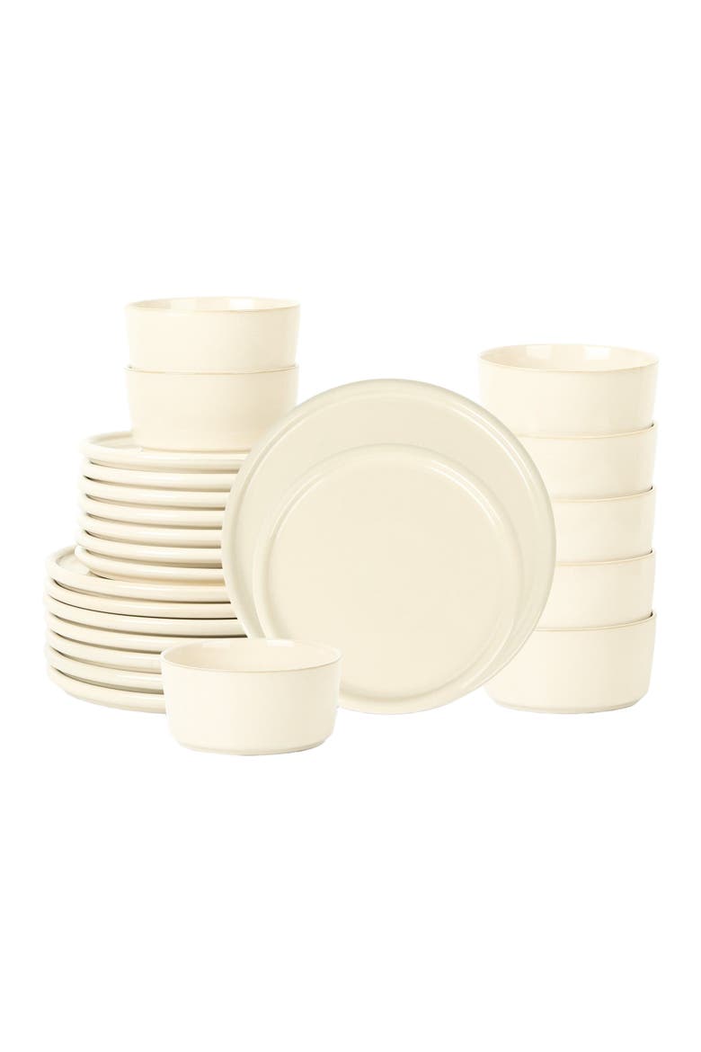 Eden Stoneware 24-Piece Dinnerware Set, Main, color, Beige