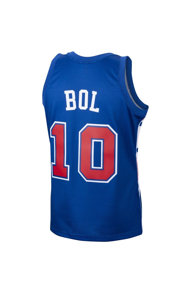 Mitchell & Ness Men's Mitchell & Ness Manute Bol Blue Washington Bullets Hardwood Classics Swingman Jersey, Alternate, color,