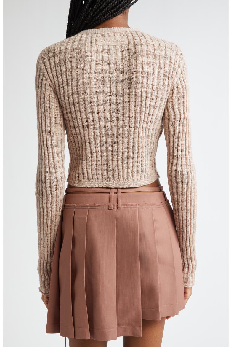 Kiko Rib Linen Blend Cardigan, Alternate, color, DUSTY PINK