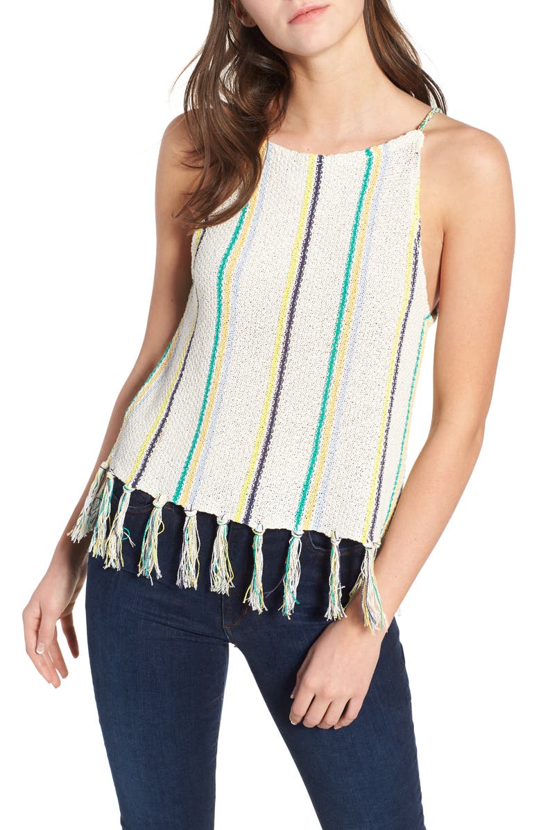 cupcakes and cashmere Cecille Stripe Sweater Tank, Main, color, 