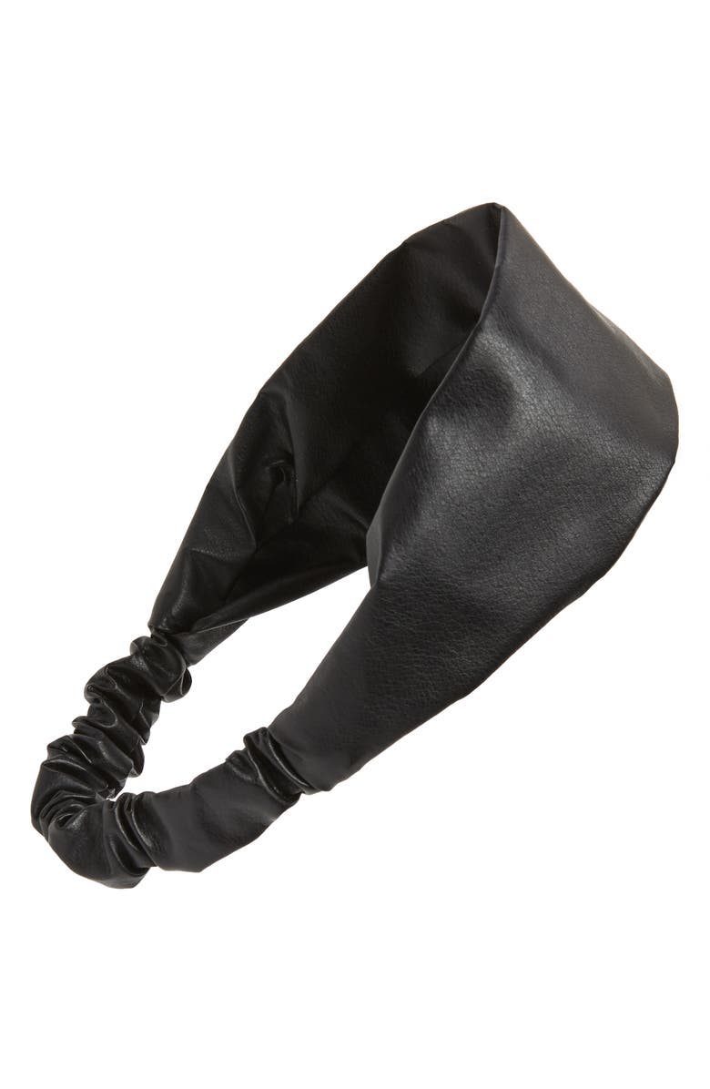 Tasha Faux Leather Head Wrap, Main, color,
