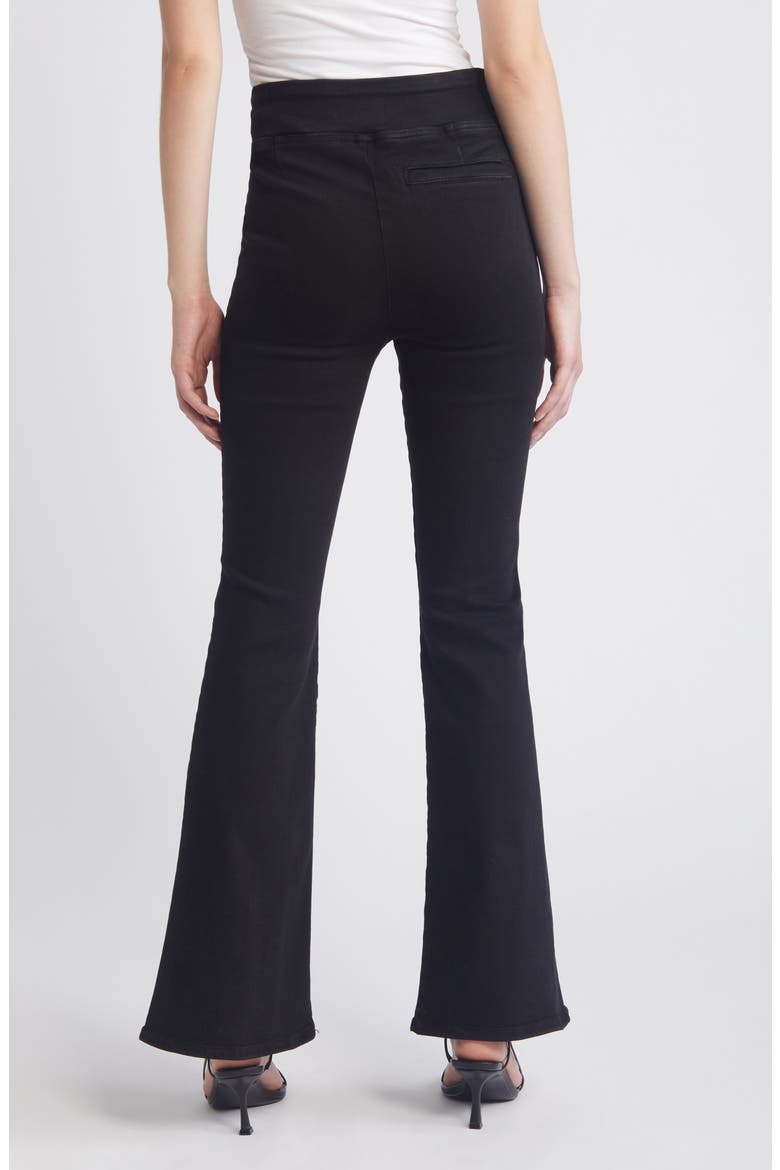 Jetset Pintuck Flare Jeans, Alternate, color, SHEEN NOIR