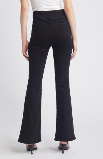 【DISCERNMENT】Pintuck Over Silhouette Black Wide Jeans Purple Brand Pintuck Flare Overydye Jeans – Oneness Boutique