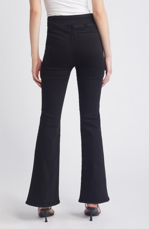 Frame Jetset Flare High-rise Flared Jeans In Sheen Noir