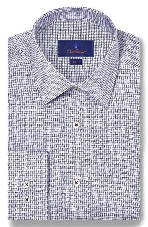 David Donahue Slim Fit Micro Check Stretch Cotton Twill Dress Shirt In Multi