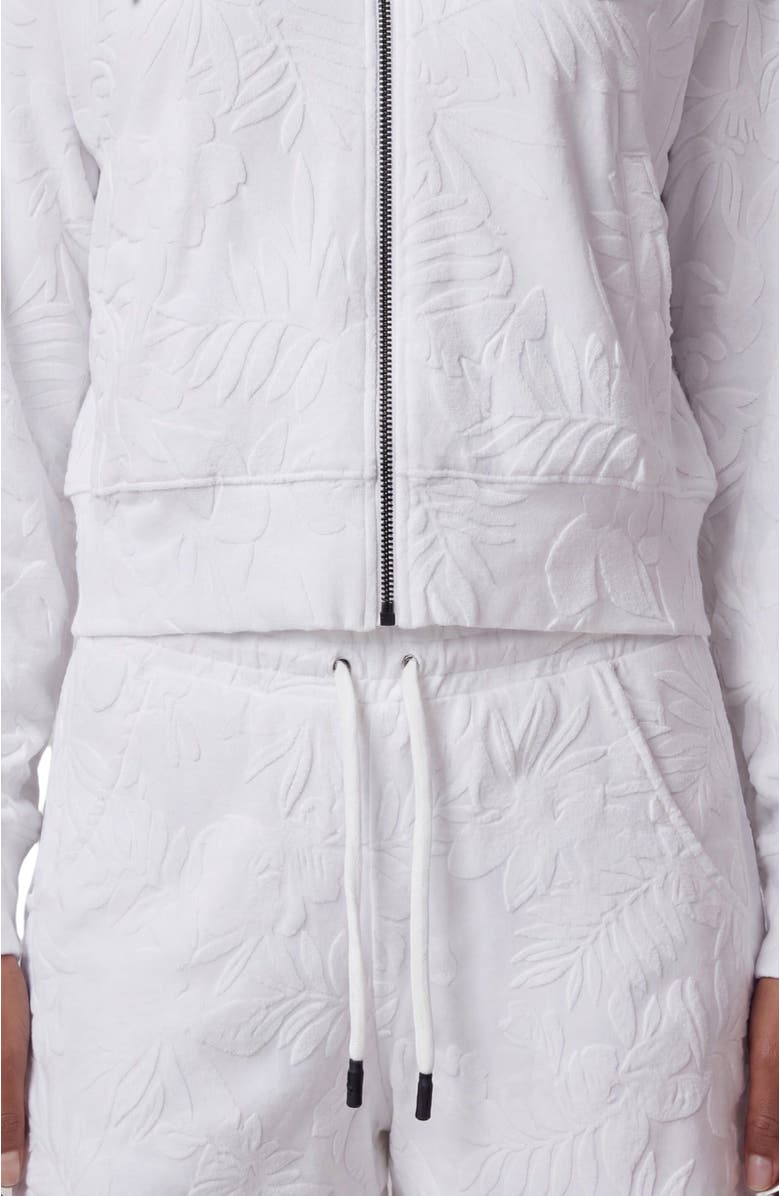 Lords of Harlech Womens Cropped Terry Toweling Zip Hoodie, Alternate, color, White