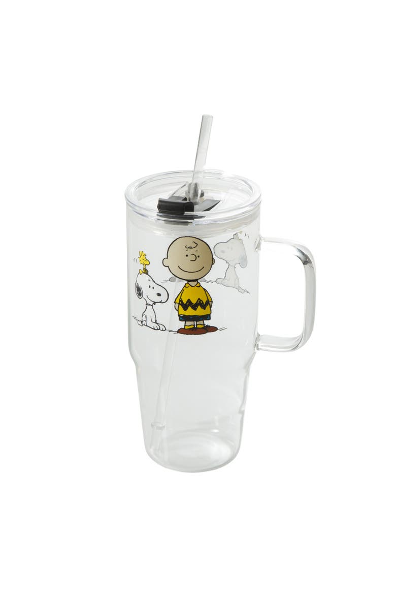 Cool Pals 3-Piece Borosilicate Glass Tumbler Set with Handle and Straw, Main, color, Clear