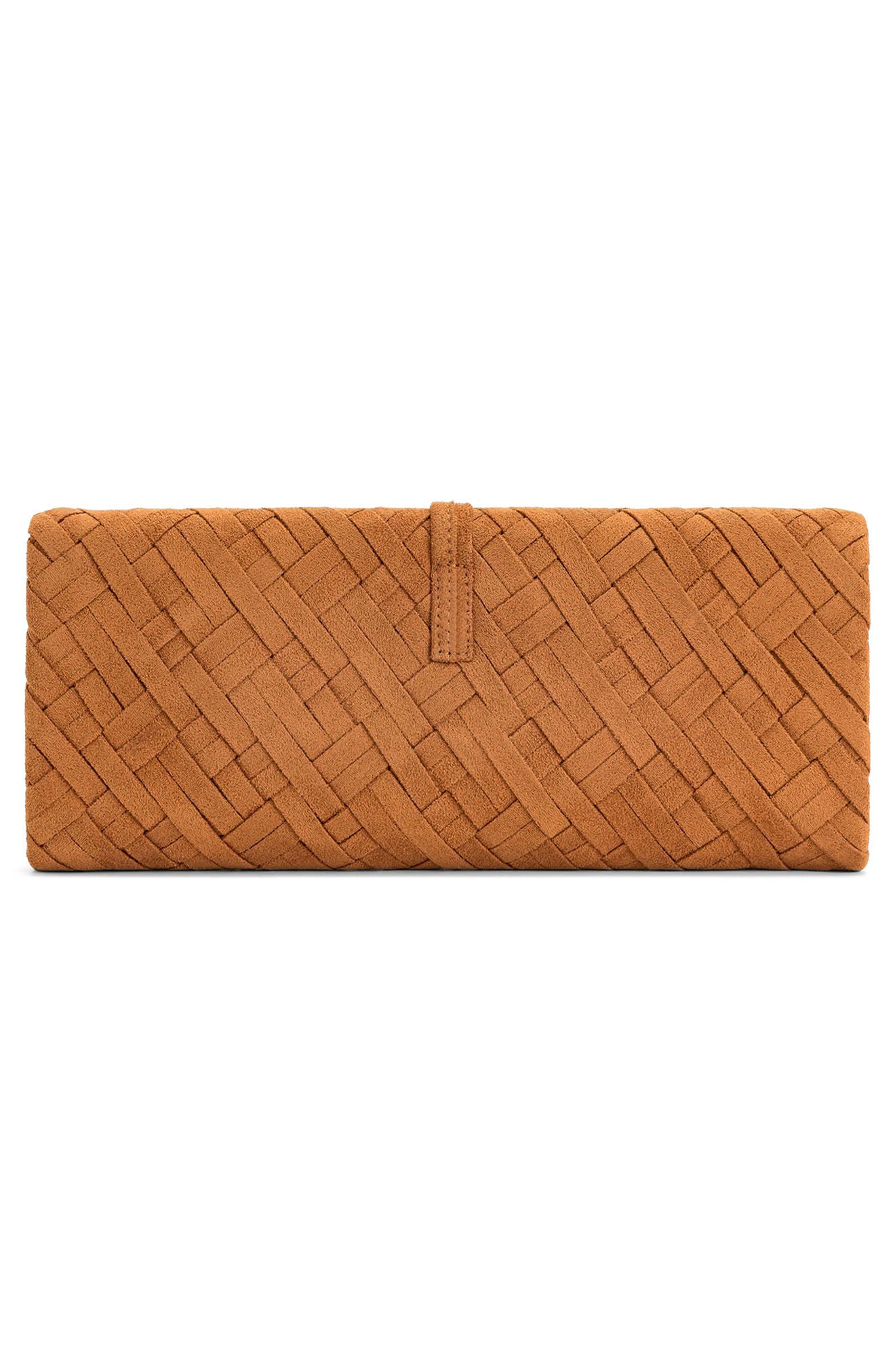 JW PEI Zaria Woven Clutch, Alternate, color, Brown