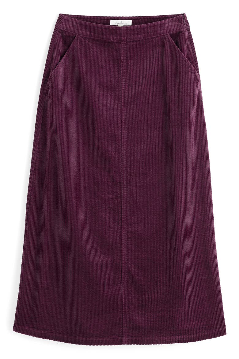 Window Wren Organic Cotton Corduroy Midi Skirt, Alternate, color, DARK HELLEBORE