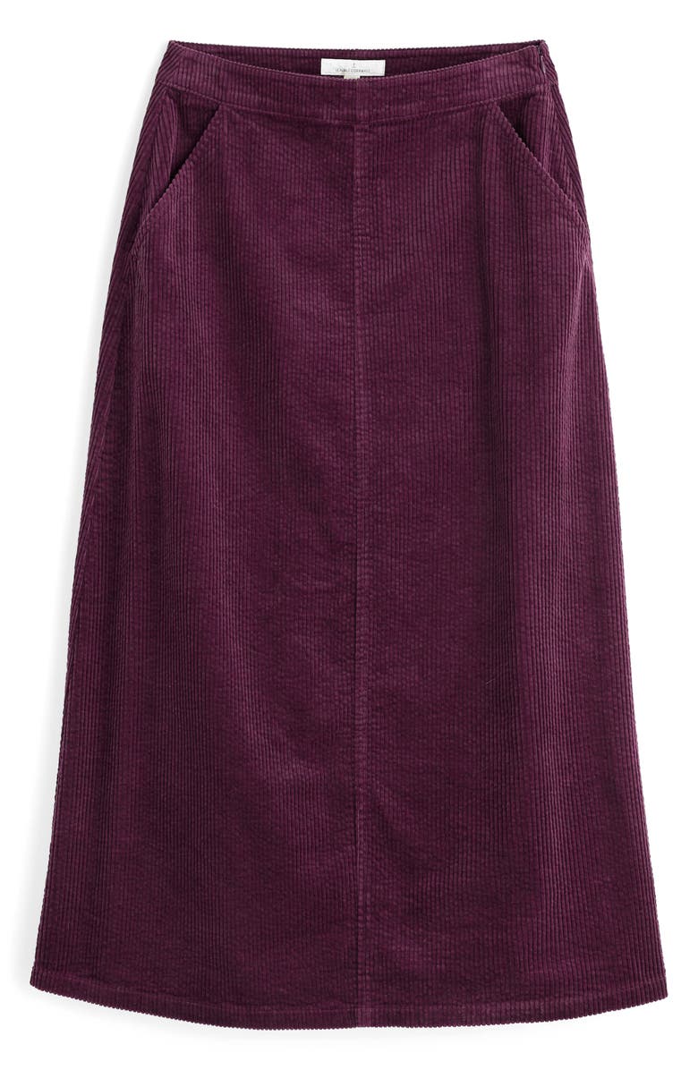 Seasalt Cornwall Window Wren Organic Cotton Corduroy Midi Skirt, Alternate, color, Dark Hellebore