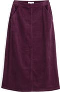 Seasalt Cornwall Window Wren Organic Cotton Corduroy Midi Skirt