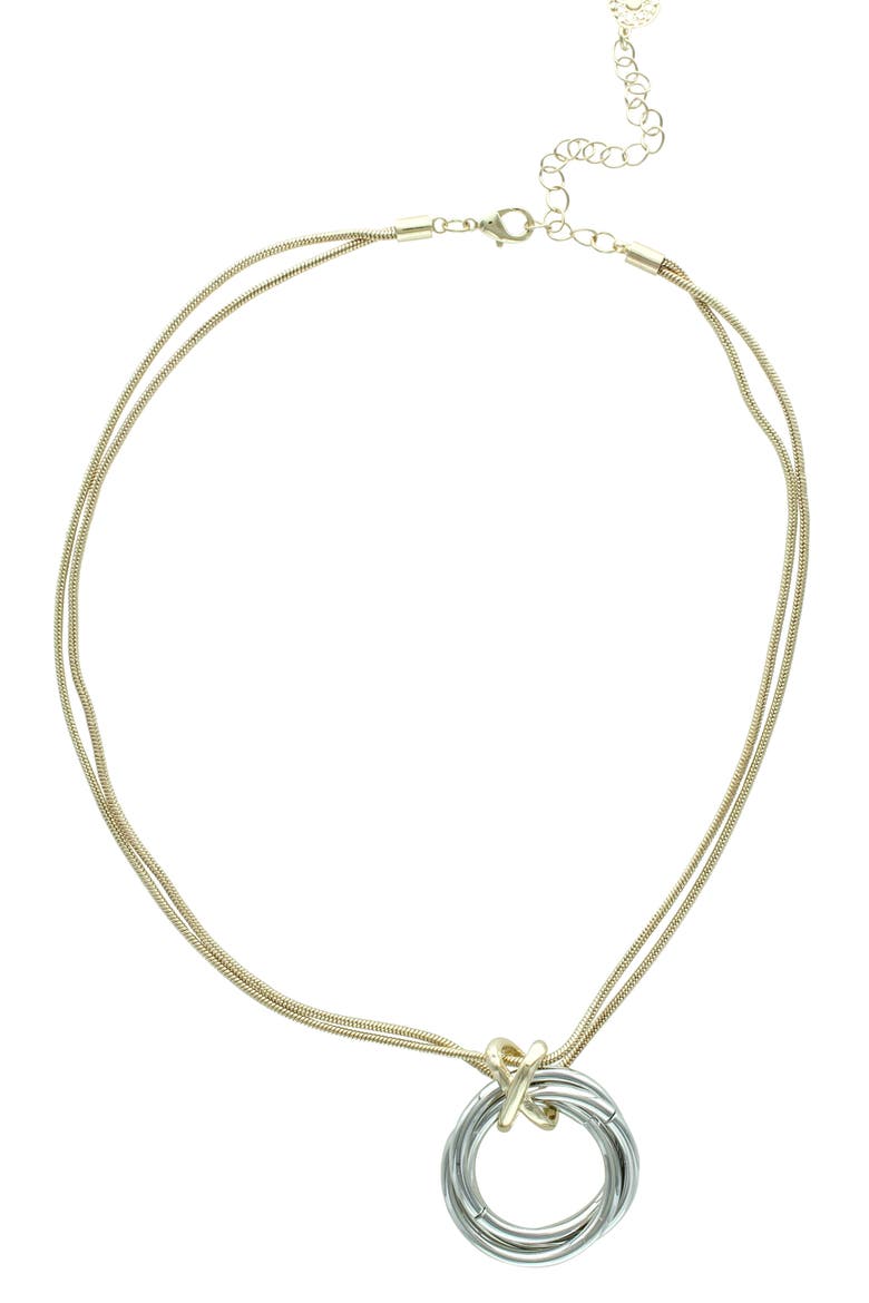 'X' Marks the Spot Pendant Necklace, Alternate, color, GOLD / SILVER