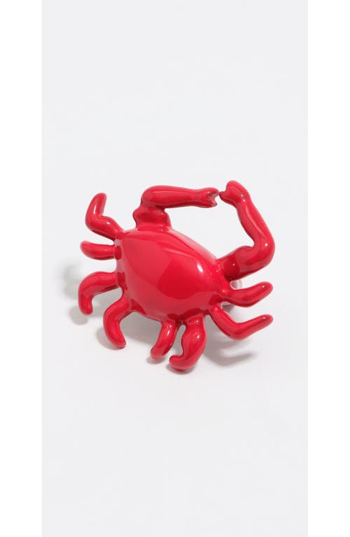 Bimba Y Lola Enamel Crab Ring In Red
