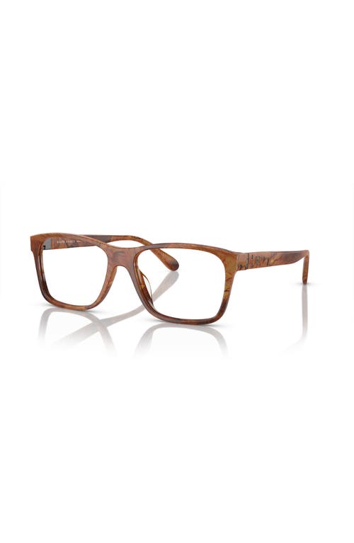 Ralph Lauren 56mm Rectangle Optical Glasses In Brown