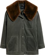 Rails Tessuto Waxed Cotton Jacket with Removable Faux Fur Collar