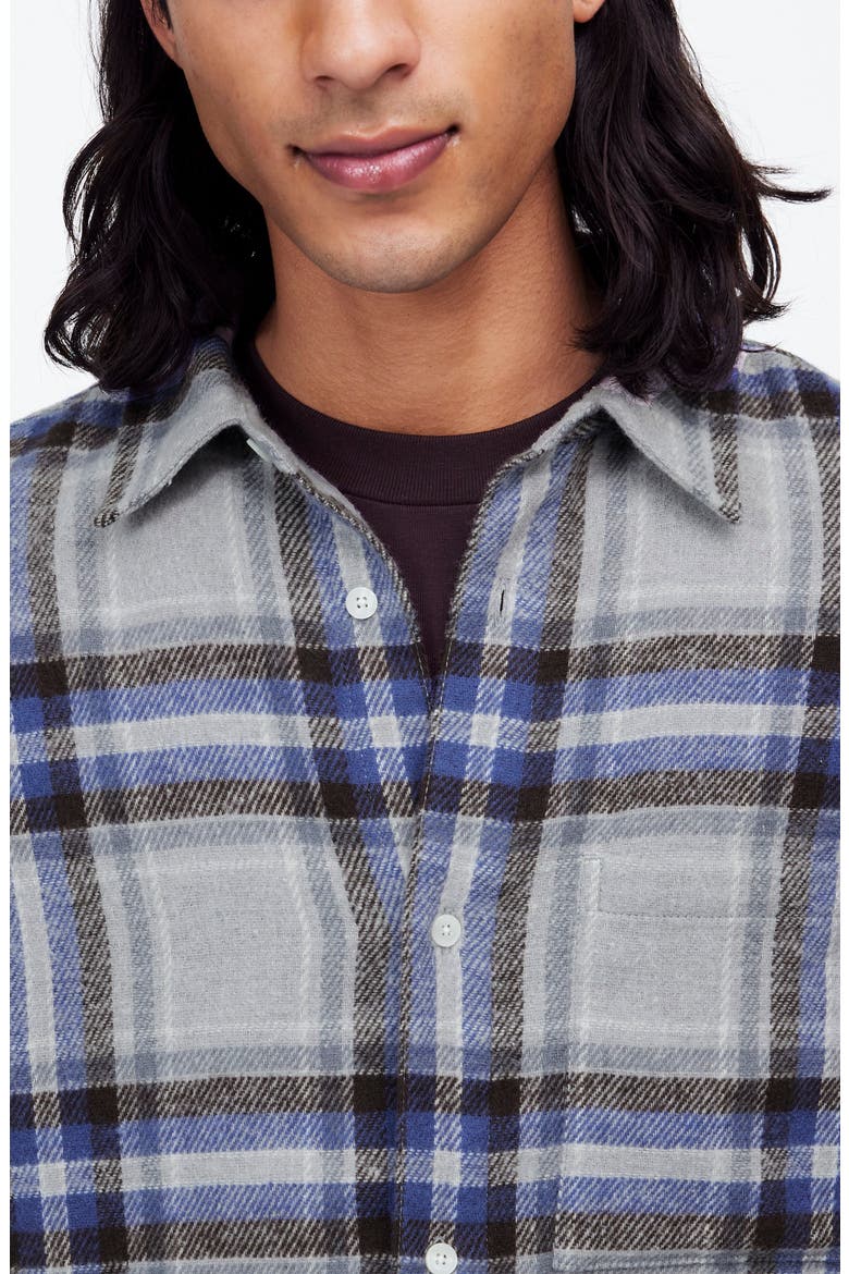 Easy Brushed Flannel Button-Up Shirt, Alternate, color, STEEL MORNING