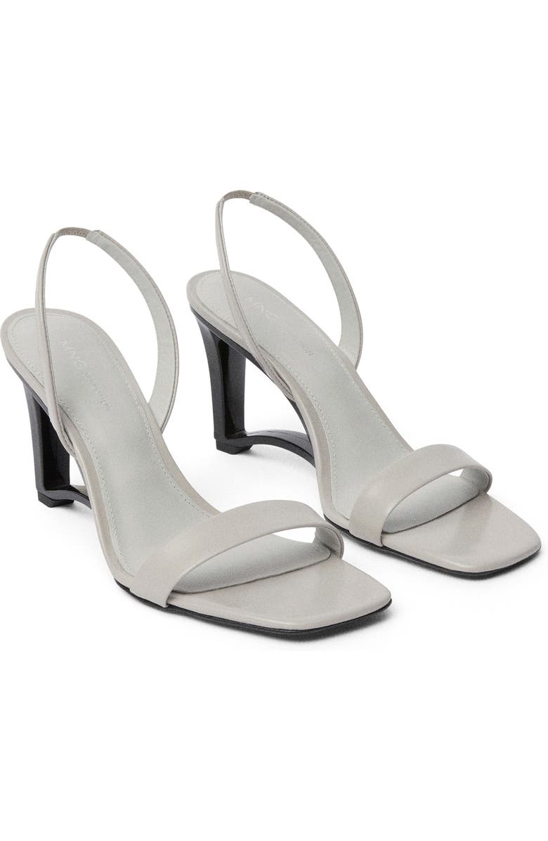 MANGO Slingback Wedge Sandal, Main, color, Ice Grey