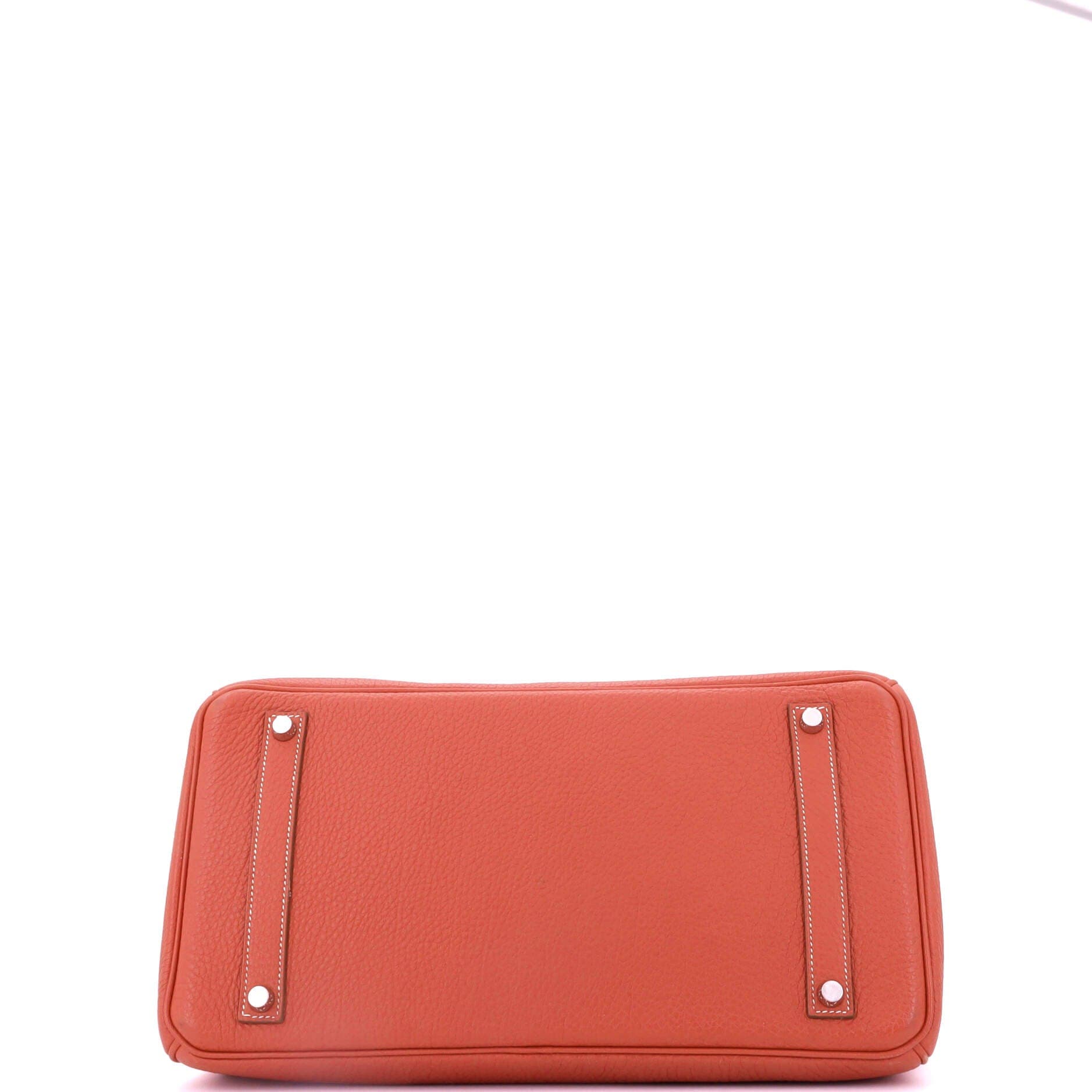 Pre-Owned Hermes Birkin Handbag Orange Clemence with Palladium Hardware 35, Alternate, color, 