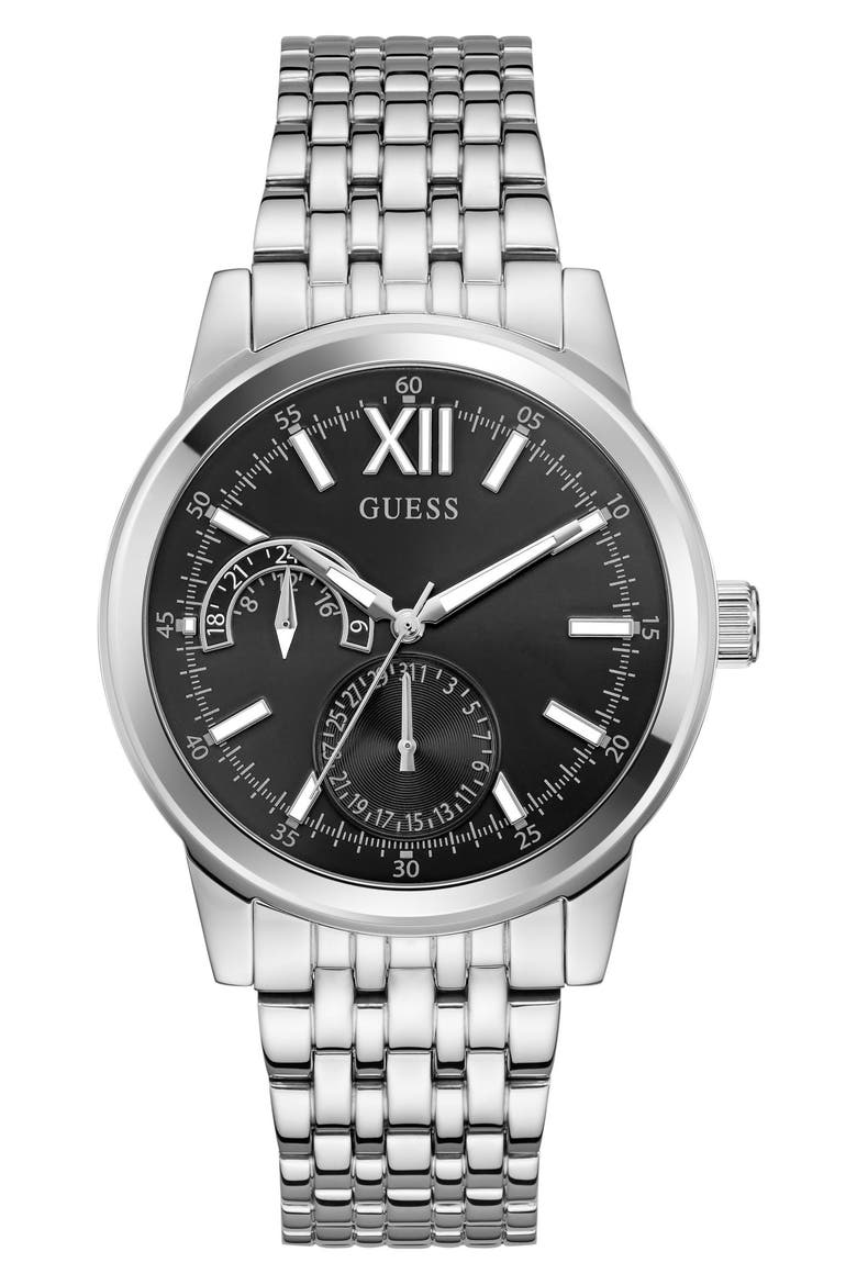 Emerson Multifunction Bracelet Watch, 42mm, Main, color, SILVER TONE