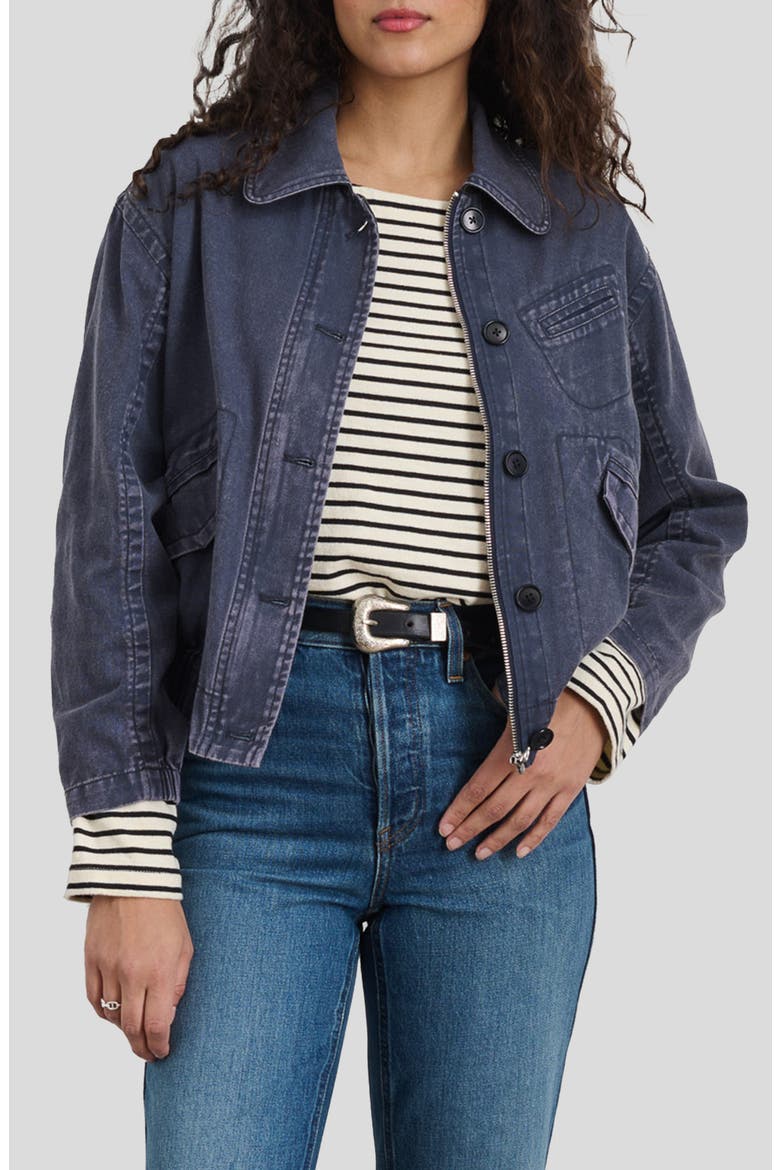 Ninth Street Stretch Cotton Twill Jacket, Main, color, NAVY
