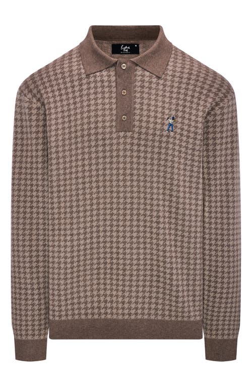 Eastside Golf Houndstooth Polo Sweater in Taupe/Brown  product
