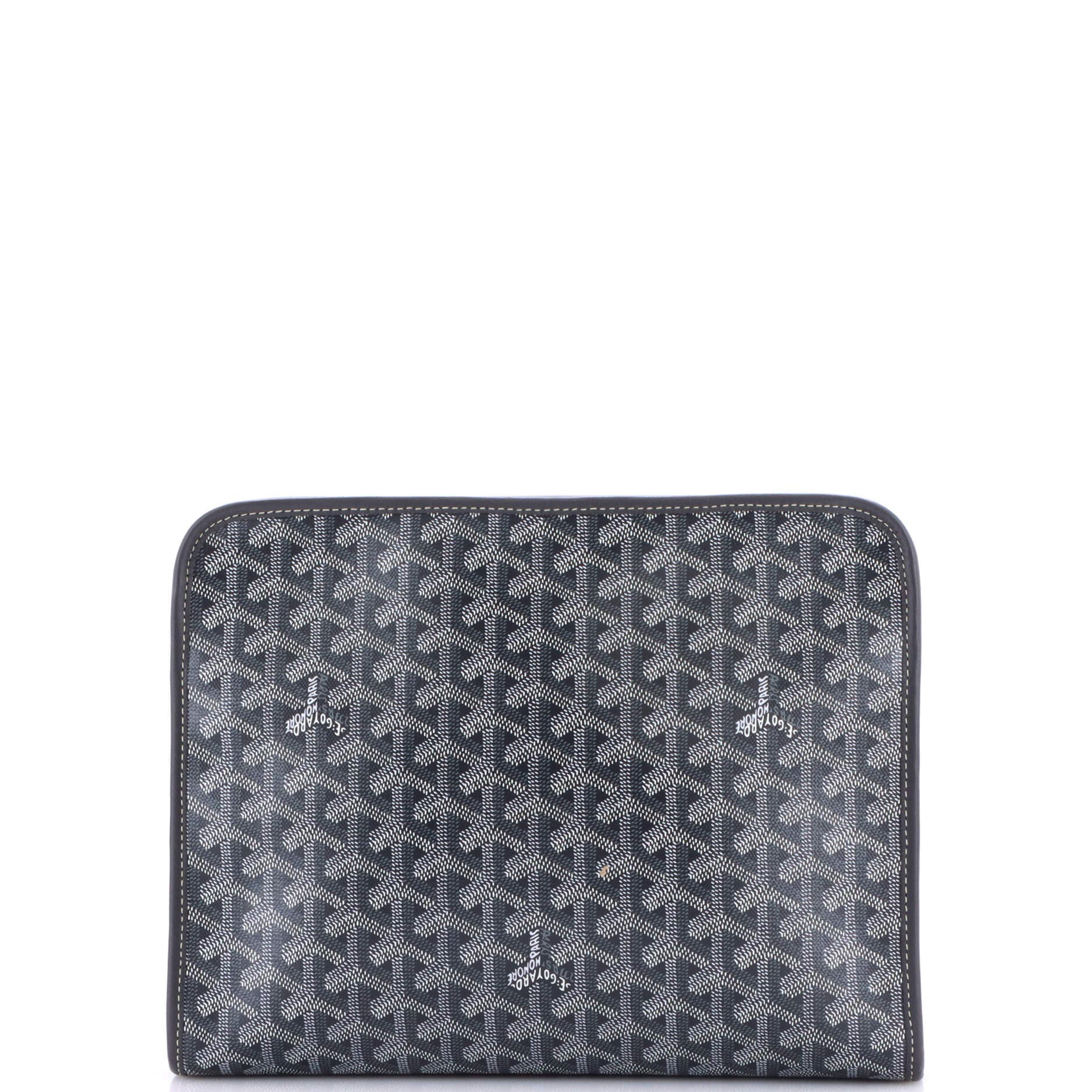Pre-Owned Goyard Jouvence Toiletry Pouch Coated Canvas GM, Alternate, color, Gray