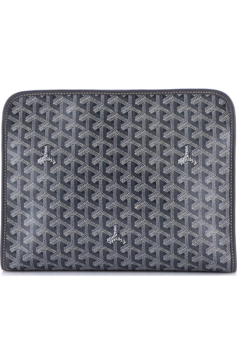 Pre-Owned Goyard Jouvence Toiletry Pouch Coated Canvas GM, Alternate, color, Gray