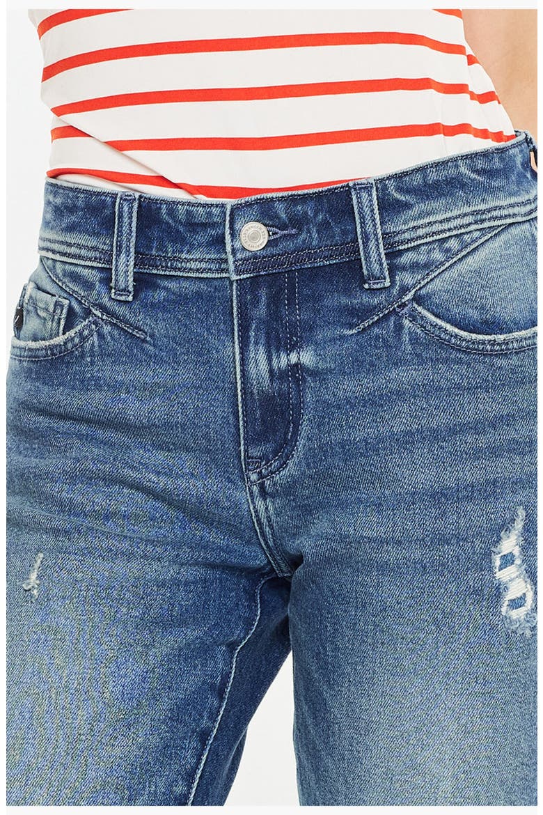 Evelin Mid Rise Cropped Straight Jeans, Alternate, color, Dark Wash
