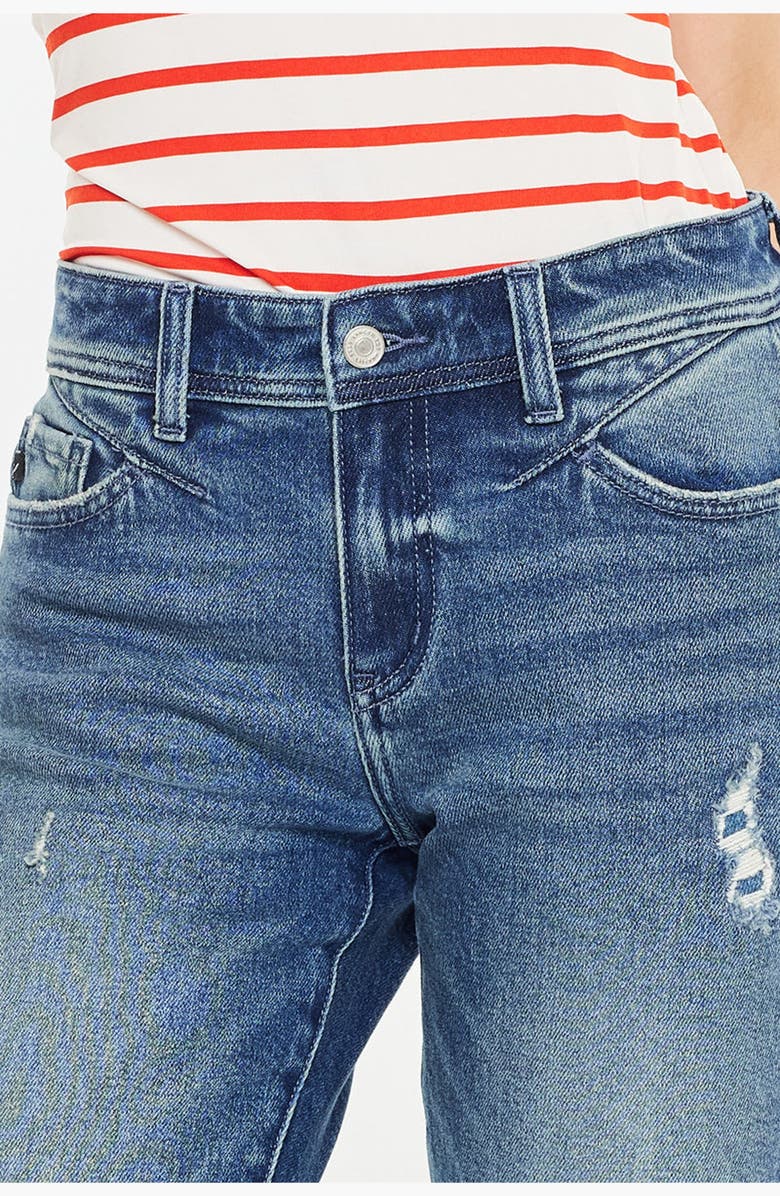 KanCan Evelin Mid Rise Cropped Straight Jeans, Alternate, color, Dark Wash