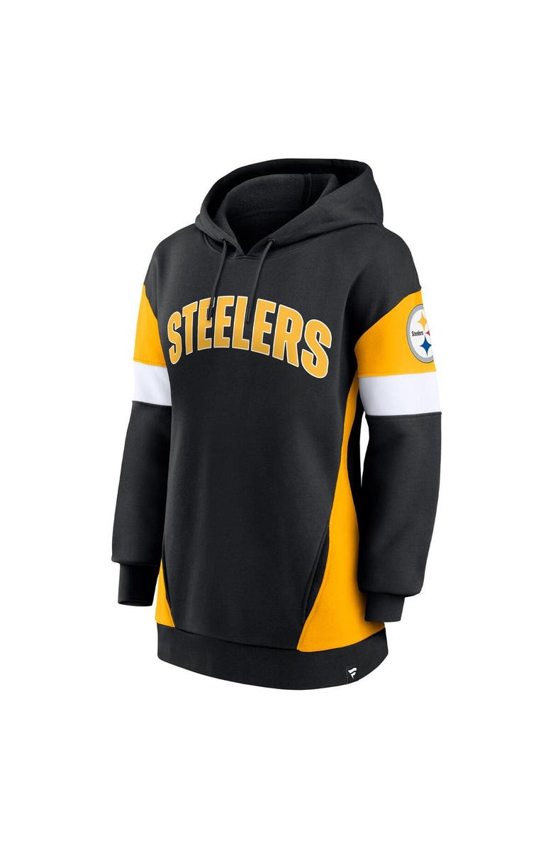 FANATICS Women's Fanatics Branded Black/Gold Pittsburgh Steelers Lock It Down Pullover Hoodie, Alternate, color, 
