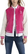 LUSSO Women's Lusso Pink Boston Red Sox Priya Full-Snap Varsity Jacket